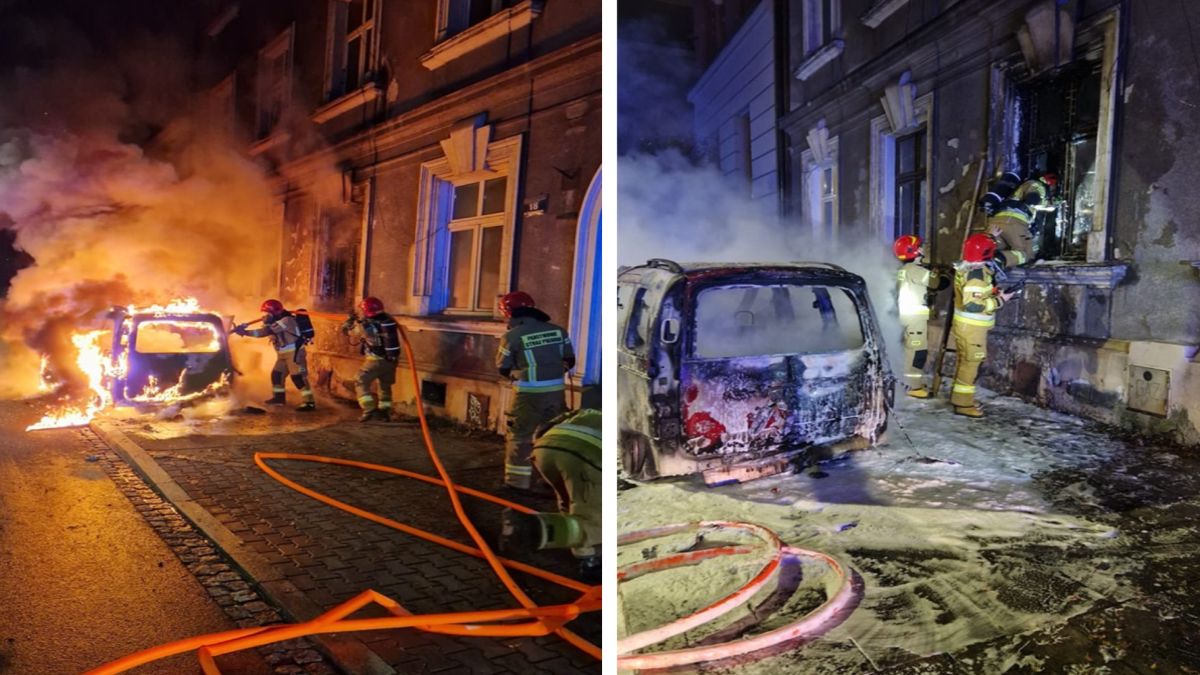 Samochód osobowy stanął w płomieniach