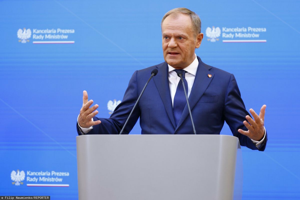 Donald Tusk podczas ogłaszania zmian w składzie Rady Ministrów
