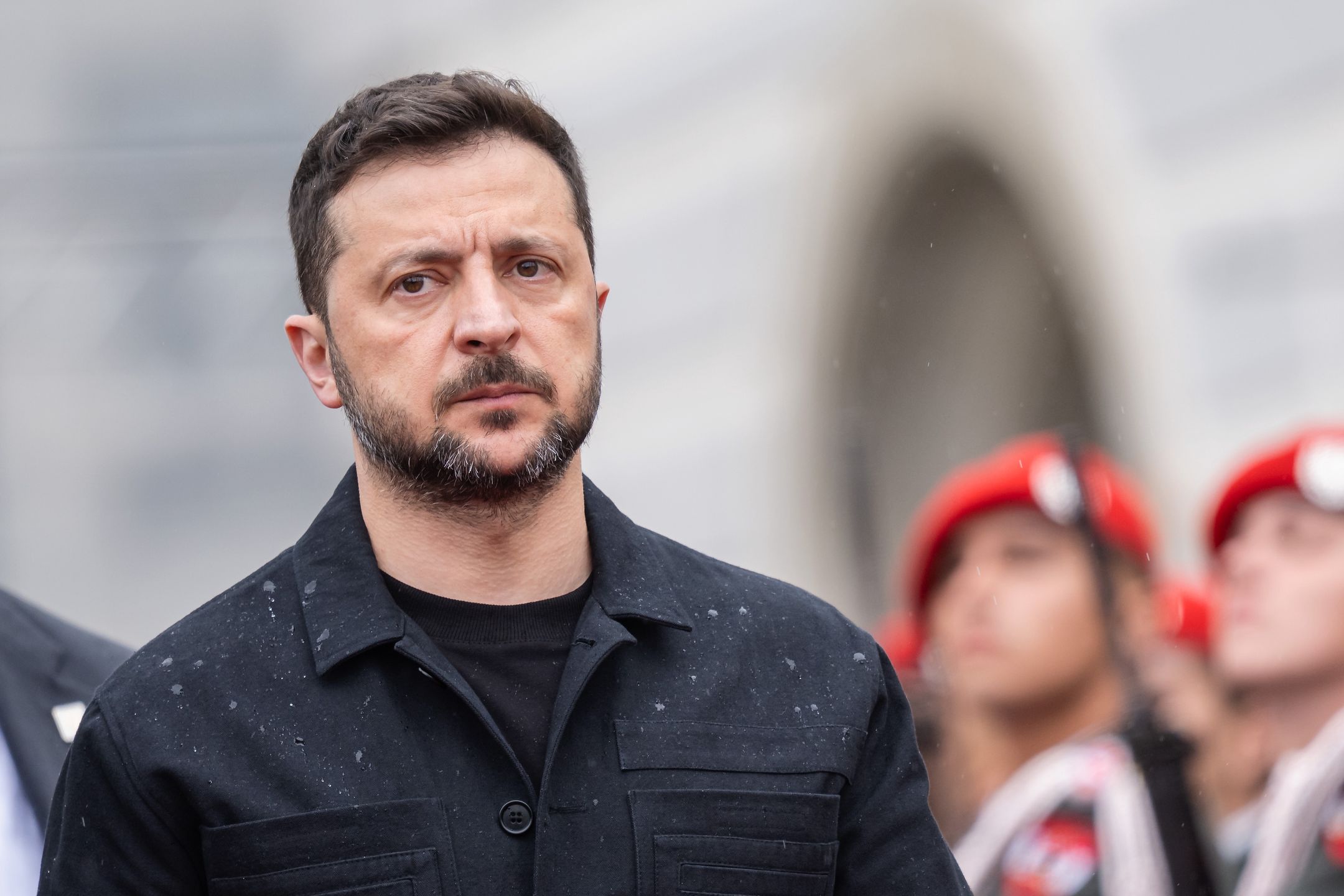 VIENNA, AUSTRIA - JUNE 16: Ukrainian President Volodymyr Zelensky arrives for a meeting with Austrian President Alexander van der Bellen at the Presidential Chancellery on June 16, 2025 in Vienna, Austria. Zelensky, who is in Vienna for the first time since Russia's invasion of Ukraine in 2022, is meeting with Austrian government leaders. (Photo by Christian Bruna/Getty Images)