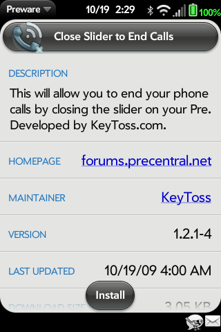 WebOS 1.2.1: szybkie zrzucanie połączeń 2