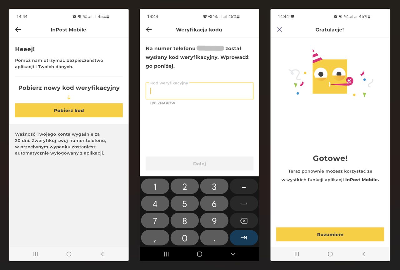 Weryfikacja konta w InPost Mobile - 3 etapy