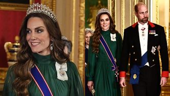 Księżna Kate powitała prezydenta Nigerii w szmaragdowej sukni i SZPILKACH CARRIE BRADSHAW. Olśniewająca? (ZDJĘCIA)
