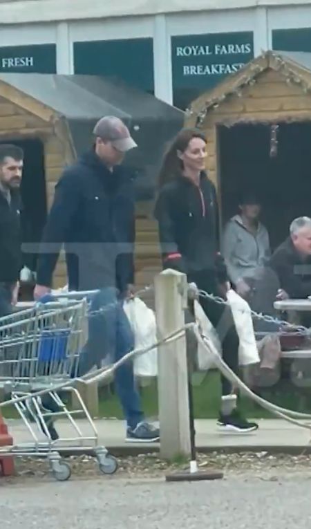 The Prince and Princess of Wales "caught" at the market.