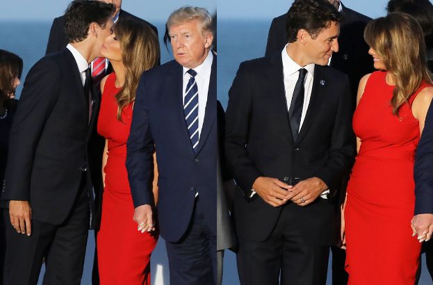 Melania Trump wita się czule z premierem Kanady na oczach Donalda Trumpa (FOTO)