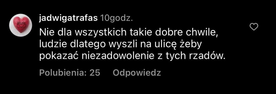 Komentarze pod postem Kasi Cichopek