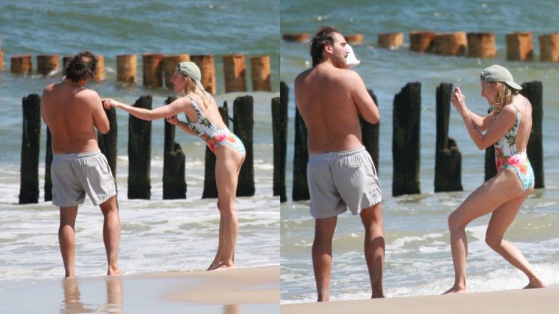 Lara Gessler i Piotr Szeląg z córką Neną