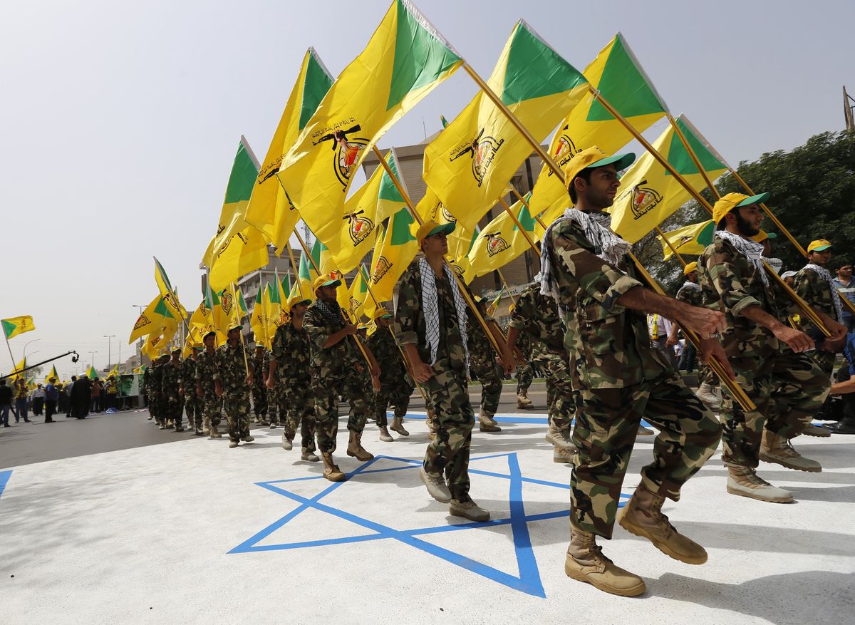 Iraccy bojówkarze z grupy Kataib Hezbollah, która przeprowadziła jeden z ataków na amerykańskie bazy na Bliskim Wschodzie