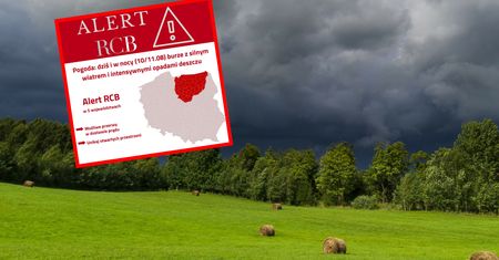 "Burze z silnym wiatrem". RCB rozesłało alert