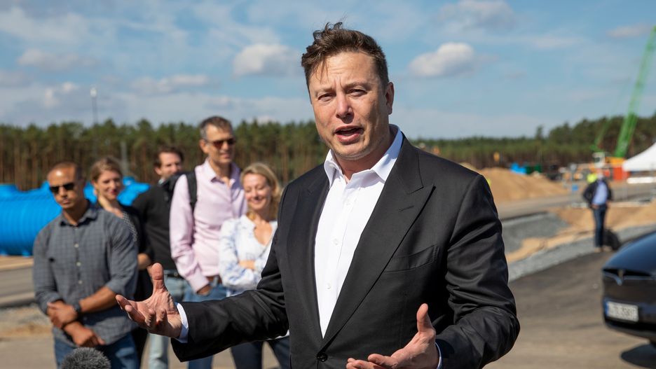 Elon Musk Visits Germany
FUERSTENWALDE, GERMANY - SEPTEMBER 03: Tesla head Elon Musk talks to the press as he arrives to have a look at the construction site of the new Tesla Gigafactory near Berlin on September 03, 2020 near Gruenheide, Germany. Musk is currently in Germany where he met with vaccine maker CureVac on Tuesday, with which Tesla has a cooperation to build devices for producing RNA vaccines, as well as German Economy Minister Peter Altmaier yesterday. (Photo by Maja Hitij/Getty Images)
Maja Hitij