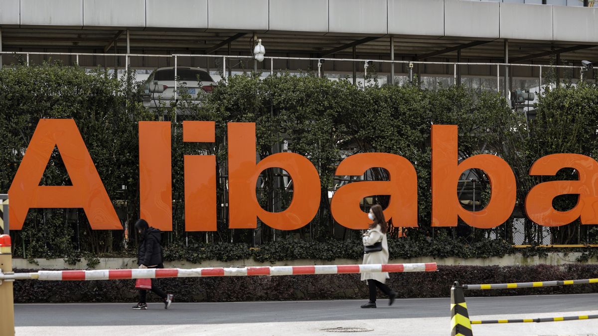 Signage displayed at the Alibaba Group Holding Ltd. headquarters in Hangzhou, China, on Monday, Feb. 21, 2022. Alibaba is scheduled to release earnings results on Feb. 24. Photographer: Qilai Shen/Bloomberg via Getty Images