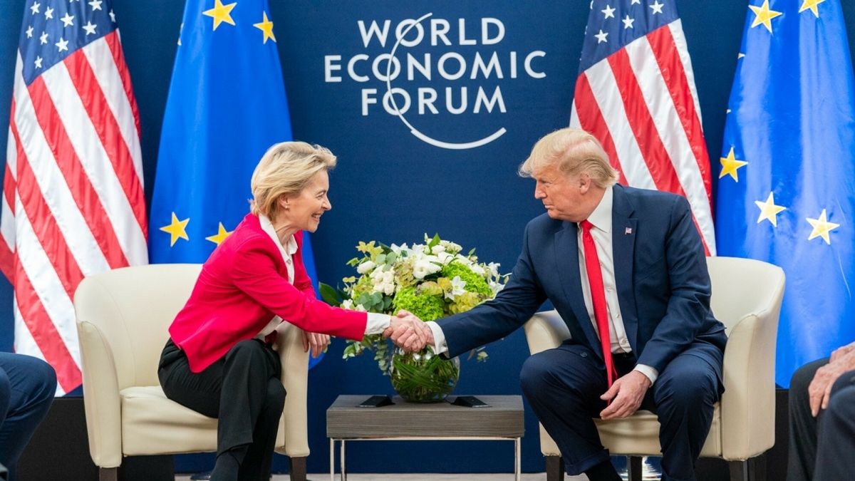 50. edycja Forum Ekonomicznego w Davos
January 21, 2020 - Davos, Switzerland: President Donald J. Trump meets with the President of the European Commission Ursula von der Leyen during the 50th Annual World Economic Forum meeting, at the Davos Congress Centre in Davos, Switzerland. (Shealah Craighead/The White House/Polaris)
Shealah Craighead/
