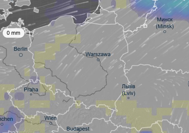 Prognoza opadów w Boże Narodzenie