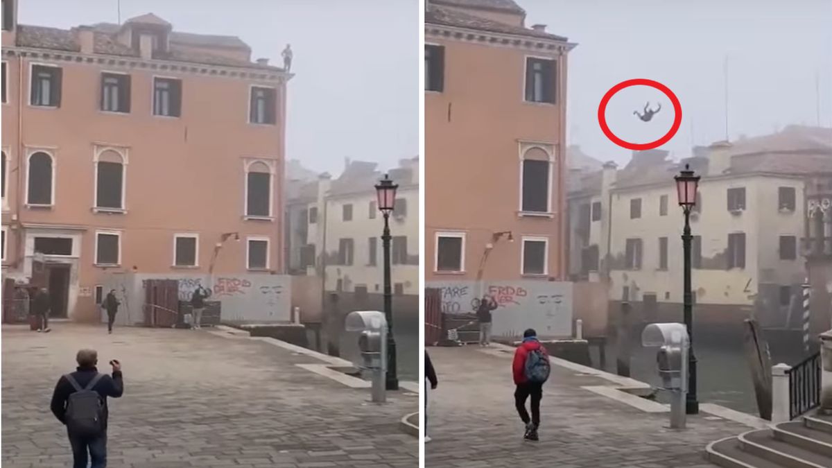Mężczyzna skoczył z budynku do weneckiego kanału
