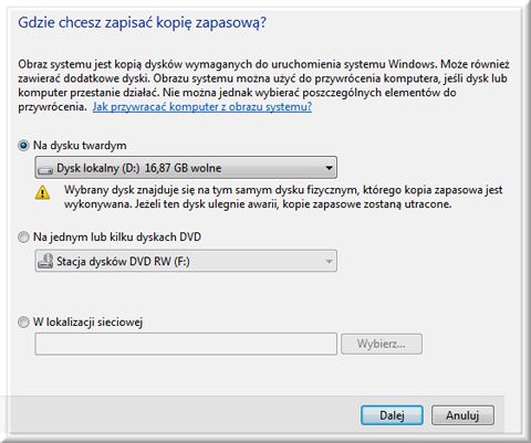 Windows 7 - zabezpieczamy partycje na wypadek awarii 2