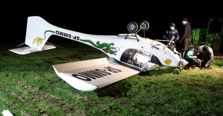 Łódzkie. Awionetka przewróciła się podczas próby lądowania