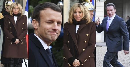 Zziębnięta Brigitte Macron z mężem witają członków szczytu klimatycznego (ZDJĘCIA)