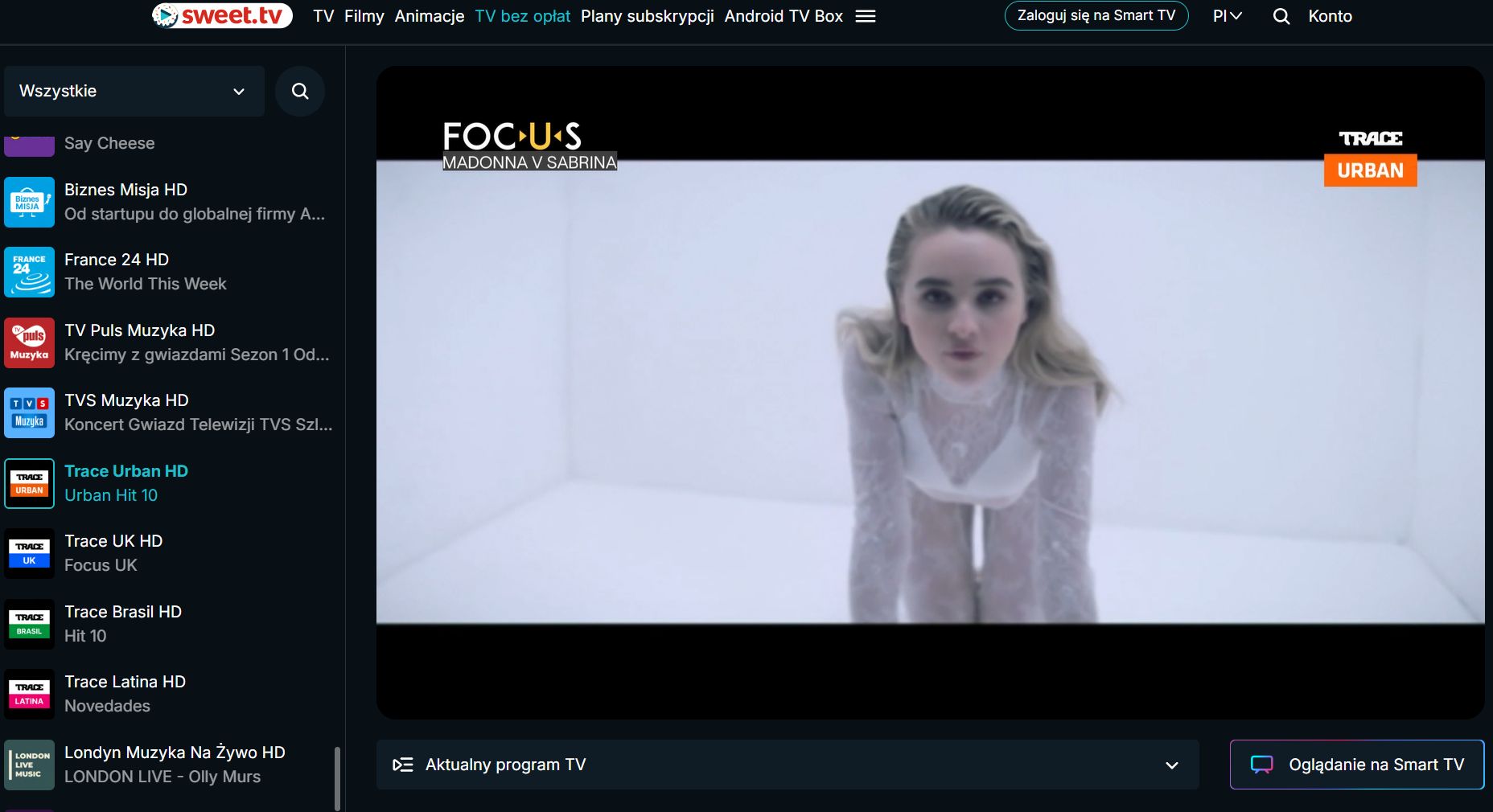 Kanały muzyczne w Sweet.TV