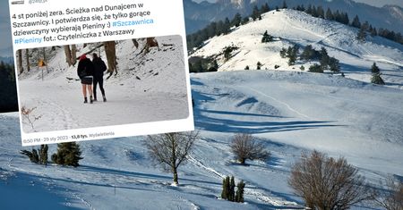 W takim stroju poszła w góry. Boli od samego patrzenia