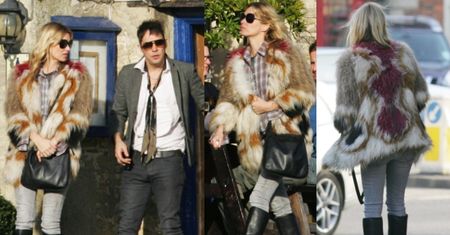 Kate Moss w wielkim futrze! (ZDJĘCIA)