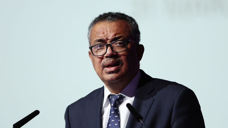 DOHA, QATAR - MARCH 31: Dr Tedros Adhanom Ghebreyesus,  World Health Organization Director-General talks during the 72nd FIFA Congress at the Doha Exhibition and Convention Center on March 31, 2022 in Doha, Qatar. (Photo by Alexander Hassenstein - FIFA/FIFA via Getty Images)