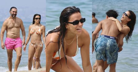 Eva Longoria dokazuje z rodzinką na plaży w Marbelli. 49-latka odsłoniła wdzięki w bikini