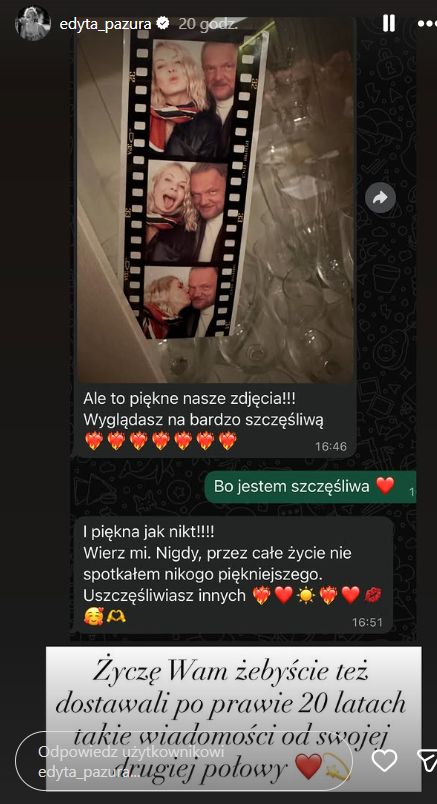 Edyta Pazura pokazała wiadomość od męża