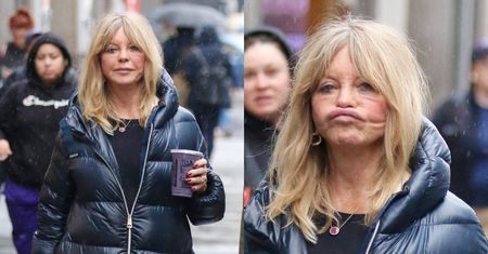 77-letnia Goldie Hawn wydyma obrzmiałe usta, przechadzając się uliczkami Nowego Jorku (ZDJĘCIA)