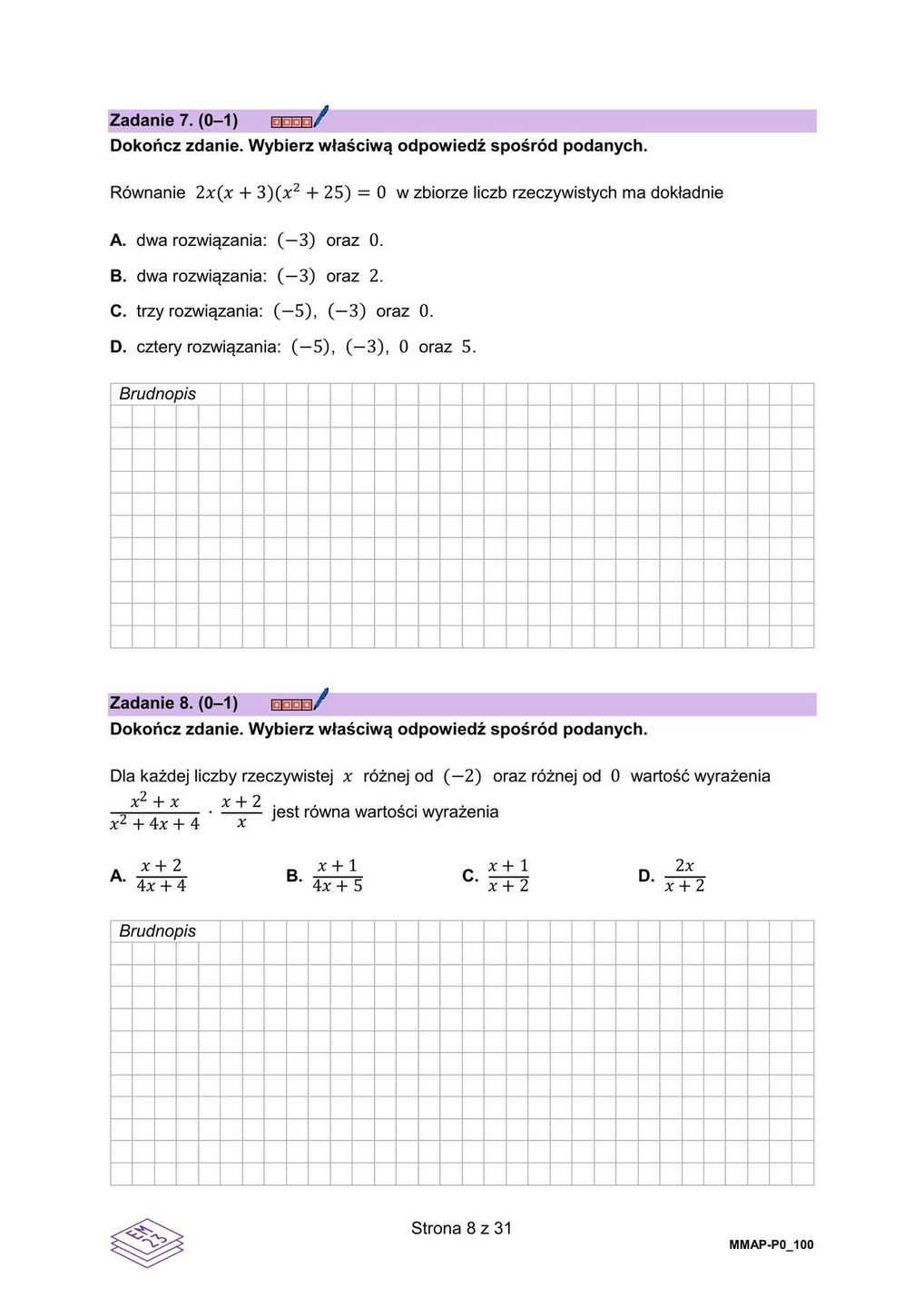 Arkusz z matematyki: Matura 2025