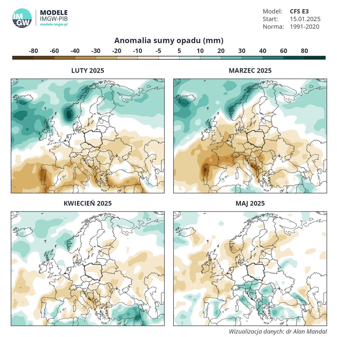 Suma opadów wiosną 2025 r. Niepokojąca tendencja
