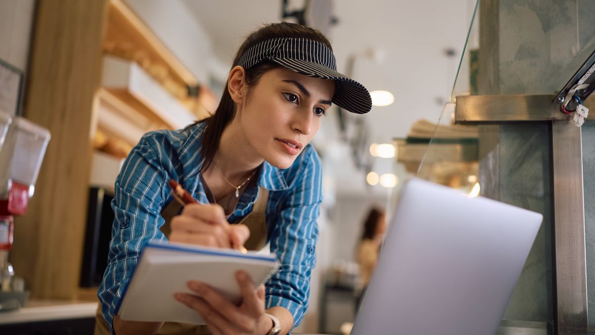 Female bakery shop owner taking notes while working on laptop.
Female worker using laptop and taking notes while working in bakery.
baker, work, laptop, bakery, owner, job, female, entrepreneurshi, entrepreneur, adult, bakery, Brazilian, computer, confectionery, email, food, food service occupation, indoors, internet, laptop, lifestyle, occupation, people, preparing food, retail, sales occupation, small business, store, taking notes, wireless technology, woman, working class, writing, young, baker, work, laptop, bakery, owner, job, female, entrepreneurshi, entrepreneur, adult, brazilian, computer, confectionery, email, food, food service occupation, indoors, internet, lifestyle, occupation, people, preparing food, retail, sales occupation, small business, store, taking notes, wireless technology, woman, working class, writing, young