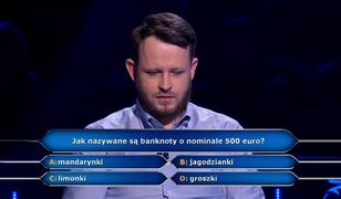 "Milionerzy": jak potocznie mówi się o banknocie 500 euro? Pytanie zbiło uczestnika z tropu