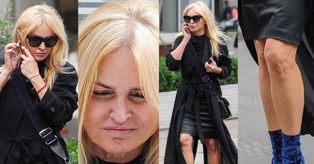 61-letnia Monika Olejnik chwali się nogami i torebką za 10 tysięcy (ZDJĘCIA)