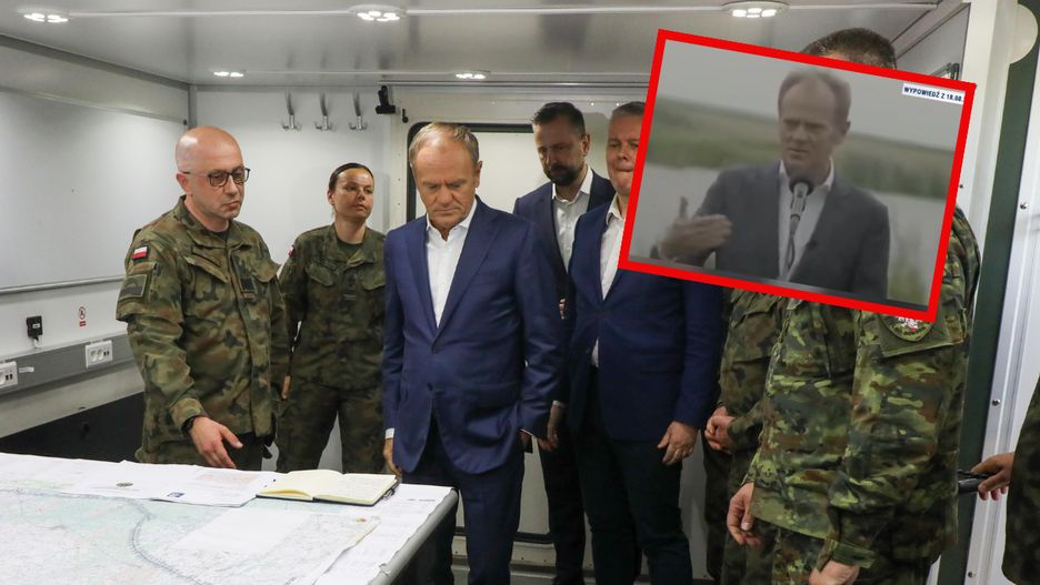 Donald Tusk podczas rozmów na temat sytuacji na granicy z Białorusią