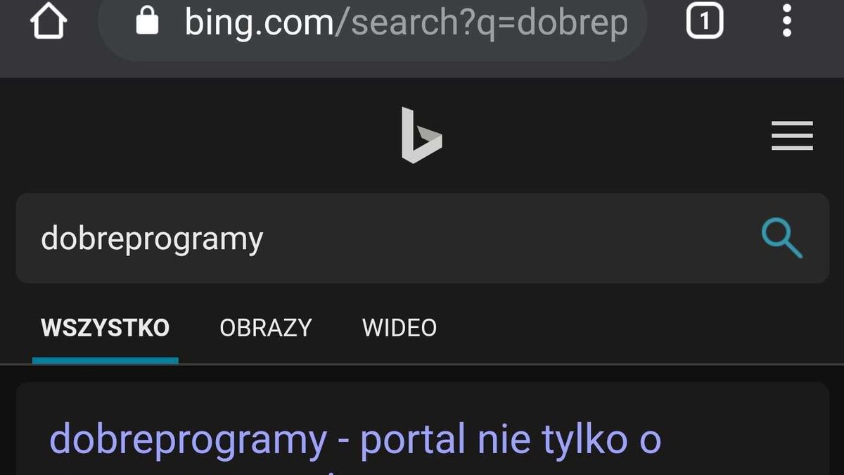 Mobilny Bing oferuje już ciemny motyw, fot. Oskar Ziomek
