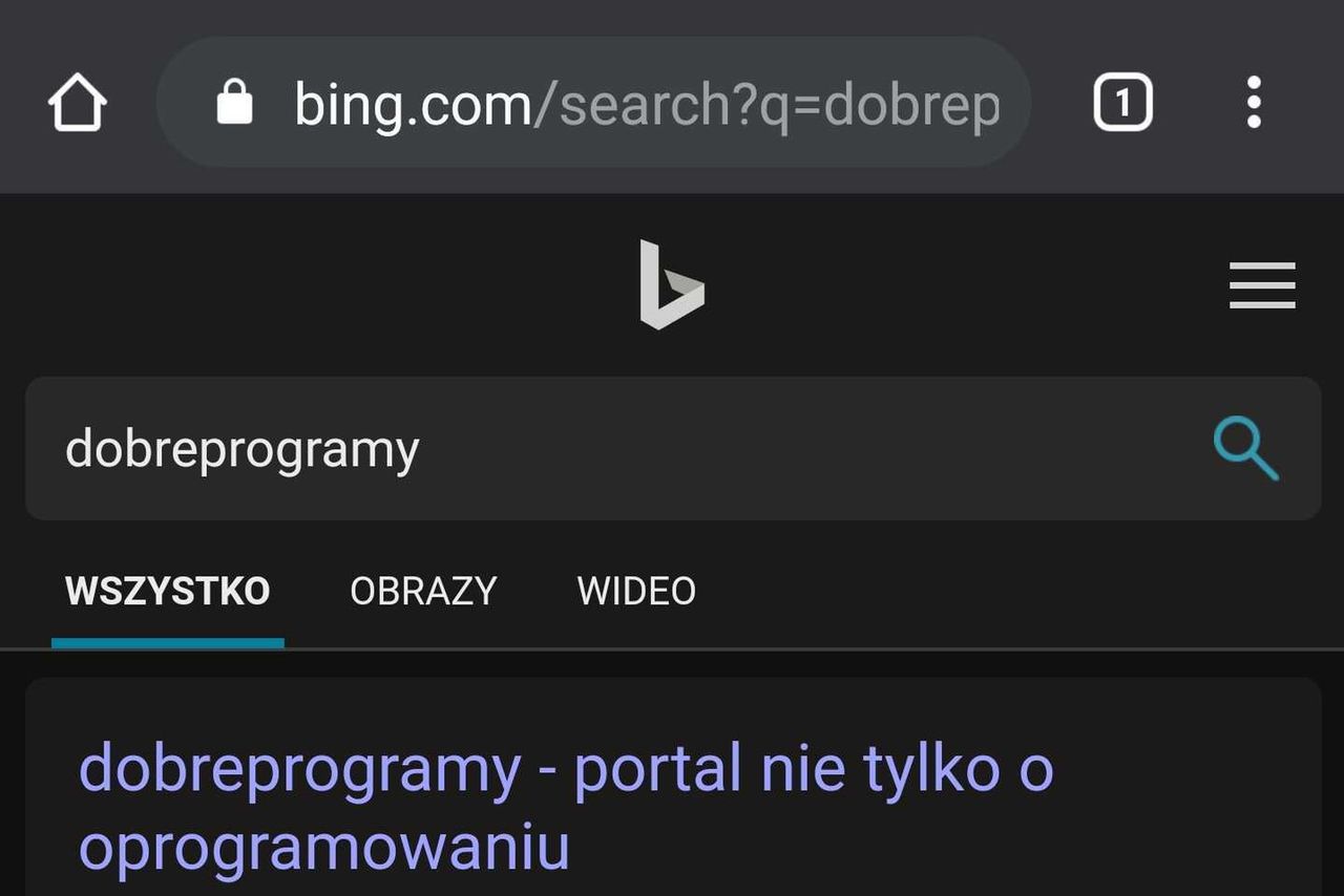 Wyszukiwarka Bing na Androida i iOS-a obsługuje ciemny motyw. Trzeba go włączyć ręcznie