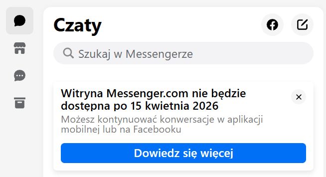 Koniec Messenger.com