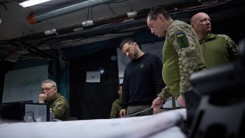 Temporary
Handout photo shows Ukraine's President Volodymyr Zelensky visiting the frontline positions at an undisclosed location in Donetsk region, Ukraine, April 19, 2024, amid the Russian invasion of Ukraine. Photo by Ukrainian Presidency via ABACAPRESS.COM
ABACA