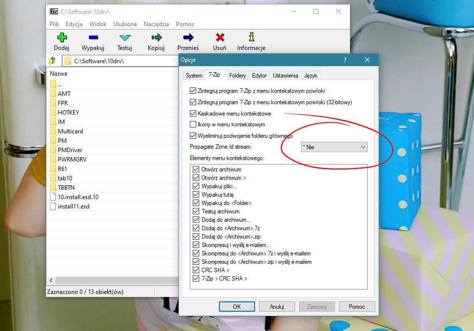 Nowa opcja w 7-Zip