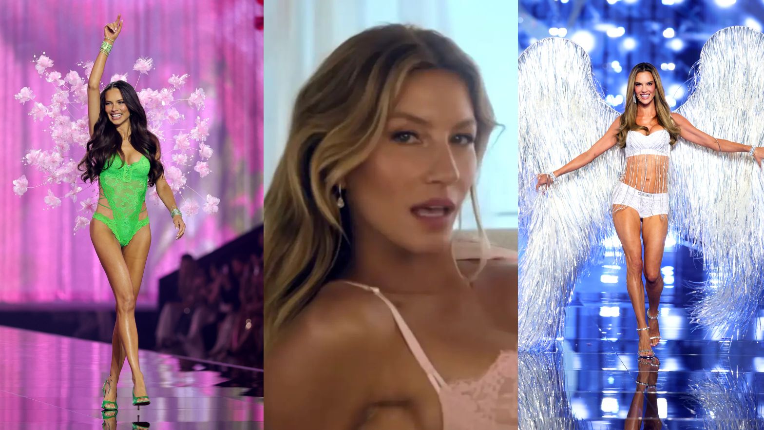 Adriana Lima, Gesele Bundchen, Alessandra Ambrosio na pokazie Victoria's Secret