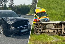 Cztery osoby ranne. Wypadek z udziałem busa na A4