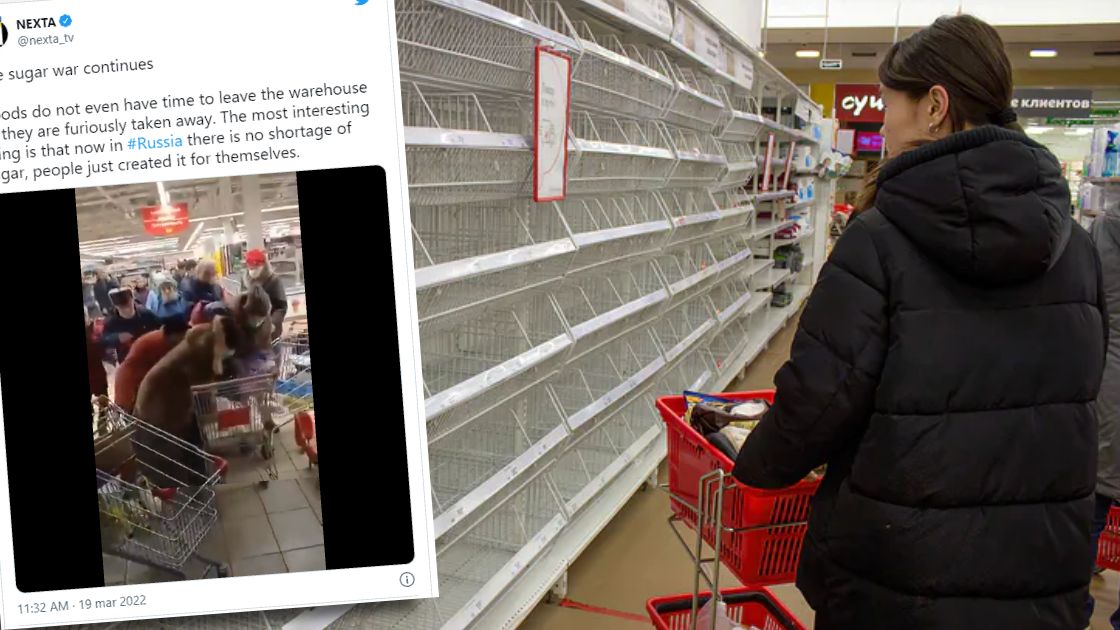 Puste półki w moskiewskich marketach