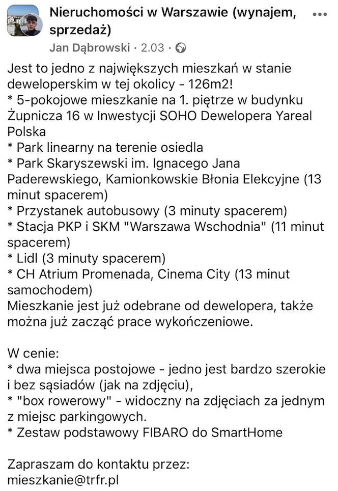 Jan Dąbrowski i Sylwia Przybysz sprzedają mieszkanie 