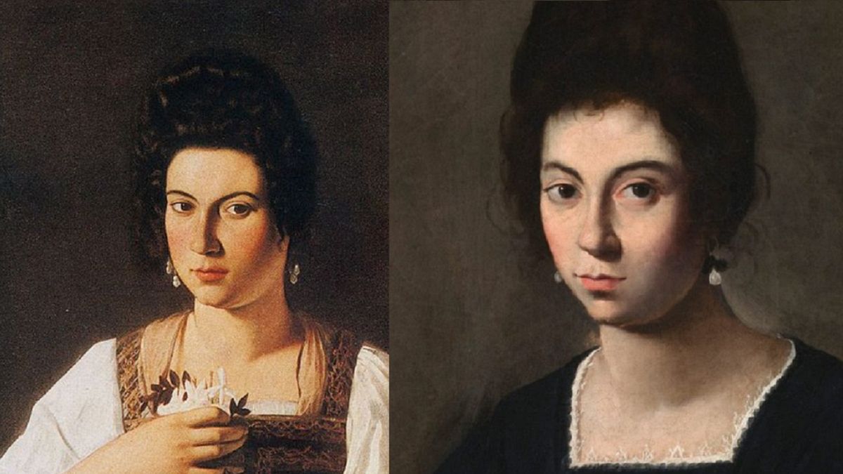 Znany portret Fillide Melandroni i portret znaleziony we Włoszech.