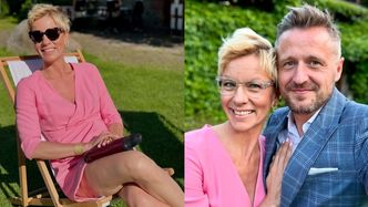 Anita Werner w różowej mini wyeksponowała NOGI DO NIEBA na weselu przyjaciół