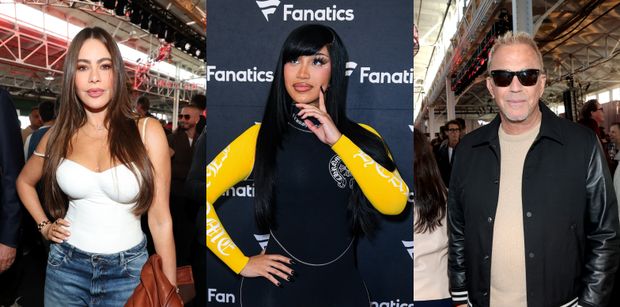 Znane twarze zameldowały się na hucznej imprezie przed Super Bowl: Sofia Vergara, Cardi B, Kevin Costner i inni (ZDJĘCIA)