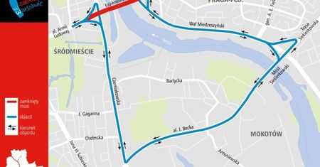 Pożar Mostu Łazienkowskiego. Spore utrudnienia dla kierowców. Miasto przygotowało objazdy