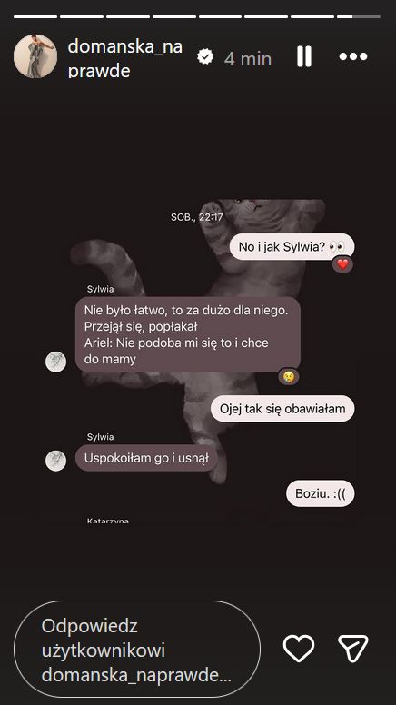 Aleksandra Domańska o reakcji syna