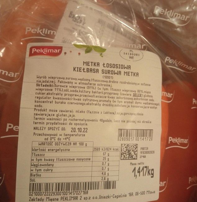 Jedna partia metki łososiowej skażona chorobotwórczymi bakteriami