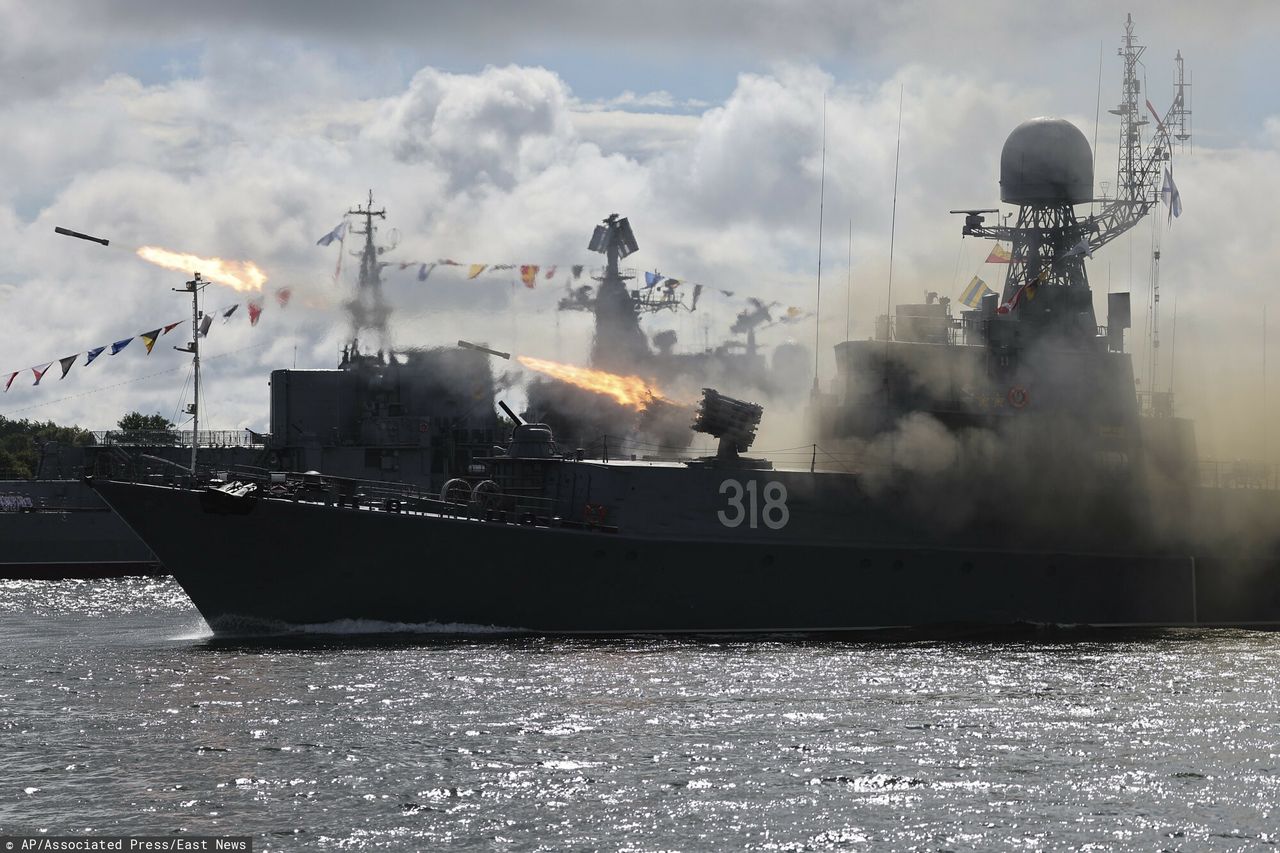 Navy Day in Russia. Parade on the Baltic