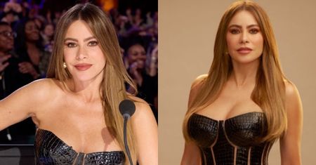51-letnia Sofia Vergara wije się w lateksowym gorsecie na planie "Mam Talent!" (FOTO)